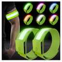 LED Armband 2 Pack, Light up Reflective Arm Bands Glow Bracelets, Running Lights for Runners Dog Walking - 5 Colors 11 Light Modes - Adjustable Velcro - Rechargeable