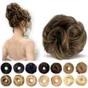 Messy Bun Hair Piece Human Hair for Women, Human Hair Bun, Messy Bun Hair Scrunchie (Chocolate Brown Mixed Medium Brown) (4 Inch)