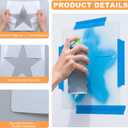 Cinnvoice 4 Pcs Large Star Stencil for Painting 22.05"L x 2.56"W 4th of July Star Stencil for Yard and Lawn Reusable Plastic Templates for Walls Wood Fabric Glass DIY Art Crafts Home Decor
