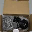 Side Mount Plate Caster Wheels - Thickened L-Shaped Mounting Heavy Duty 1200 LBSSet of 4 with Brake360 SwivelLockingCastor Wheels for FurnitureCartsCabinetTable(Black, 3 inchs)