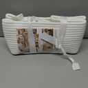 OIAHOMY Woven Basket, Gift Basket Empty with Gift Bags and Ribbons, Rope Baskets for Baby Showers, Storage Baskets with Handles for Nursery, Pet Toy Organizer - White (Medium: 13.5L*10W*6H)