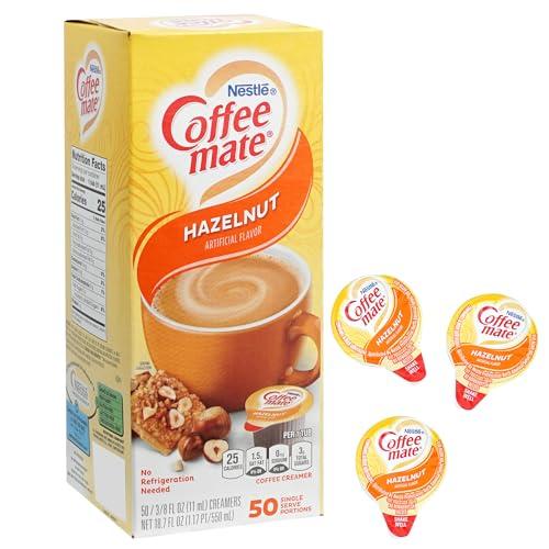Hazelnut Liquid Coffee Creamer Singles, 50 Creamer Singles Serve Box (18.7 Fl Oz.), Coffee Creamer Packets, Best By: Dec.2025