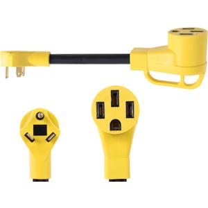 ONETAK NEMA TT-30P to 14-50R 120V 30 Amp 3 Prong Male Plug to 4 Prong Generator Female Outlet Receptacle EV Charger Compatible with Tesla Gen 2 Power Cord Adapter NOT RV