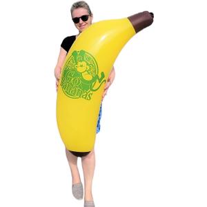Cool Yellow Inflatable Banana (44") Vinyl. Safe Inflate Fruit. Pool Toy. Party Decoration