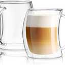 JoyJolt Caleo Collection Double Wall Insulated Glass Coffee Cups (Set Of 2) -13-Ounces