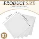 Peryiter 150 Pcs 2.5 x 2.5 Inches Cotton Fabric Squares Precut Quilting Fabric Bundles Mini White Cotton Fabrics Squares for DIY Beginners Sewing Craft for Patchwork Sewing Scrapbooking Quilting