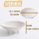 6" Small Decorative Bowl, Multi-Purpose Decorative Bowls for Keys, Candy and Home Decor, Ceramic Bowl Retro White
