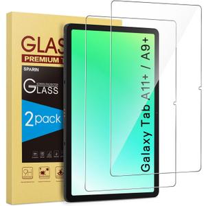 SPARIN 2 Pack Screen Protector for Samsung Galaxy Tab A11 Plus / A9 Plus [11 Inch-2025/2023], Tempered Glass for Tablet A11+/A9+ (SM-X230/X235/236B/X210/X216/X218), Case Friendly, HD Clear