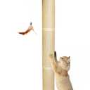 Cat Window Perch Hammock with 3-Piece Detachable Roman Column Sisal Scratching Posts, Gray Fluffy Cusion, Drill-Free Suction Cup Mount, Extra Large for Large Cats & Maine Coons, 60 LBS Capacity