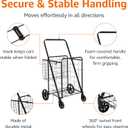 Amazon Basics Foldable Collapsible Shopping Utility Cart with 360-Degree Wheels, Multi-Functional for Sports, Easy Assembly, X-Large, Black