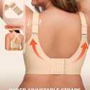 LetsJoli Bras for Women Supportive Wireless Push Up Bra Full Coverage No Underwire Seamless Plus Size for Older Women (Beige, M)