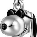 GNOCE Peanuts Snoopy Joe Cool Dangle Charm Bracelet for Women, S925 Sterling Silver Dangle Charms for Women Wife, Valentines Day, Mothers Day Jewelry