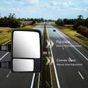 Towing Mirrors Compatible with 1999-2016 Ford F250 F350 F450 F550 Super Duty Side Mirrors with Smoked Turn Signal Light Maually Adjustable Glass Black View Mirrrors Pair Set, Curved with Convex Spotter Glass
