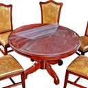 Clear Round Table Tabletop Protector Cover Plastic Tablecloth Wood Furniture Dining Coffee Side End Bedside Bar Pub Table Topper Desktop Cloth Protective Desk Chair Pad Mat PVC Vinyl 36 Inch Diameter