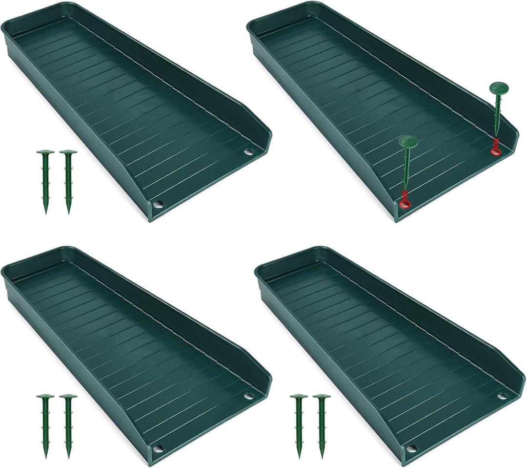 4 Pack Gutter Downspout Extensions,Rain Gutter Downspout Splash Block,Downspout Diverter,Down Spout Drain Extension,Gutter Splash Prevention Device for Cement Floor Lawn Ground (Green)