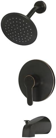 WRISIN Oil Rubbed Bronze Shower Faucet with Tub Spout, Bathtub Faucet Set with 6 Inch High-Pressure Rian Showerhead