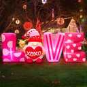 KOOY 6.3FT Long Valentine Day Inflatables Outdoor Decorations Inflatable Love Letters Valentines Gnomes Blow Up Yard Decor with LED Lights for Home Wedding Ceremony Lawn Garden Party Decoration