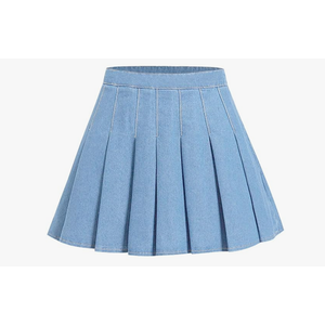 SCKTOO Womens Girl High Waisted Pleated Tennis Skirt School A-Line Skater Skirts with Lining Shorts Size M