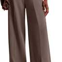 NIMIN Women Wide Leg Work Pants High Waisted Dress Trousers with Pockets (XXL)