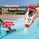 pH Chlorine Meter Digital 7 in 1, Pool ORP Salinity Meter Test pH CL Salt ORP EC TDS Temp, for Pools Aquariums Hydroponics Drinking Water Hot Tubs, Water Test Kit, with Calibration Solution