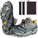 ice Cleats for Boots - 24 Stainless Steel Spikes for Secure Traction and Safety on Snow and Ice - Ideal for Hiking, Fishing, Walking, Climbing, and Mountaineering(L)