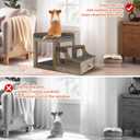 Pet Bunk Bed for Cats, Multi-Level Pet Window Perch Seat Platform with Removable Stairs and Mats for Cats and Dogs, Pet Bed Couch with Drawers for Bedside, Home, Indoor Use, Grey