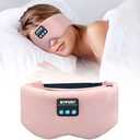 Bluetooth Sleep Mask Wireless Headphones Bluetooth Eye Mask for Side Sleepers SYPVRY Blackout Eye Mask with Headphones Speaker for Airplane,Travel, Pink