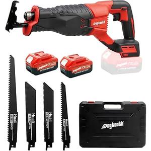 DOGTOOTH 21V MAX Cordless Reciprocating Saw Kit with 2 * 4.0 Ah Batteries for Wood & Metal Cutting, 3,000 Strokes Per Minute, Compatible with Makita 18V Battery include 4 Tool-Free Blades and Charger