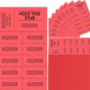 Kosiz 1000 Sheets Raffle Tickets with 10 Bid Numbers Per Sheet Colored Raffle Tickets Sheets for Chinese Auction Basket Silent Auction Church Events (Red)