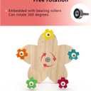 Bird Rotating Perch Toy,Durable Unique Wooden Ferris Wheel Parrot Toys with 5 Perches,Bird Cage Accessories for Parakeet, Cockatiel, Budgerigar,Conures, Lovebirds