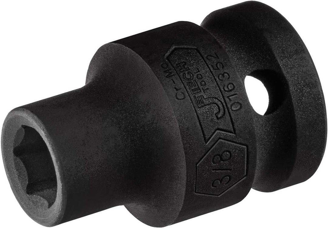 Jetech 1/2" Drive 3/8" Standard Impact Socket – Crafted from durable chrome molybdenum alloy steel. Features a precision 6-point SAE design for a secure grip on fasteners.