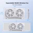 shinic 9" Twin Window Fan with Remote,ETL Certified Reversible Airflow Exhaust Fan for Home,3 Speeds 3 Modes Air Circulator with Bug Screen,Fits Windows 24"-37" White