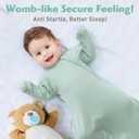 Organic Cotton Transitional Baby Swaddle Sleep Sacks Arms Up Length Sleeves Mitten Cuffs 2 Pack 0-3 Months, Wearable Sleeping Bag Swaddling Blanket for Boys Girls Snug Fit Calms Startle Reflex, Small