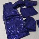 6 Packs 12 x 108 inches Royal Blue Sequin Table Runner, Glitter Royal Blue Table Runner for Wedding Birthday Bachelorette Holiday Party Supplies Decorations Bridal Shower Baby Shower