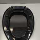 Renovators Supply Manufacturing Plastic Soft Close Toilet Seat Elongated Quiet-Close Lid, Contoured Seat, Easy to Install and Clean, Grip-Tight Bumpers with Adjustable Mounting Hardware, Black