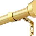 Rustic Curtain Rod, Industrial Curtain Rods for Windows 66 to 120 Inches, Blackout Wrap Around Curtain Rod, for Indoor and Outdoor, Simple Modern Design, 30 to 120 Inches, Gold