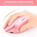 MEETION Ergonomic Keyboard and Mouse Combo, 2.4G Cordless Split Keyboard with Cushioned Palm Rest, Vertical Wireless Mouse, Natural Typing Full Size Keyboard, for Windows/Mac Pink