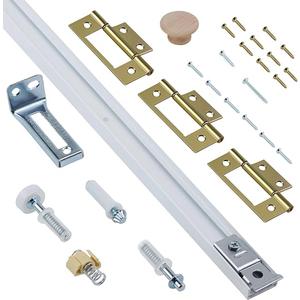 Bifold Door Hardware Kit, 24-Inch Bi-fold Closet Door Track Kit Bifold Closet Door Hardware Kit Folding Door Hardware Repair Replacement Tool Kit, 2pk
