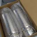 LCGP 3" Inlet Universal Resonator, 3" Outlet 12" Overall Length Stainless Steel Performance Muffler, Polished, Straight Through Design, Deep Tone 2pcs (Silver)