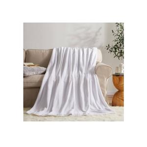 KMUSET Fleece Blanket Twin Size White Lightweight Throw Blanket Super Soft Cozy Microfiber Blanket