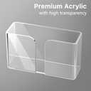 YIGII 3-Pack Clear Acrylic Tupperware Lid Organizer, Inside Cabinet Storage Bins with Adhesive Backing, Self-Adhesive Container Lid Holder for Kitchen Pantry, Modular Design, Easy Installation