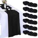4 Pack Black Cheesecloth Table Runner 10FT Boho Gauze Cheese Cloth Table Runner 35 x 120 Inch Rustic Sheer Fabric for Wedding Decor Baby Shower Party Holiday Home Decoration