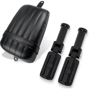 Rear Passenger Pillion Seat with Passenger Footpeg Kit fits for Harley Softail 2018-2025 Street Bob FXBB 18-later FXBB, FXST and '21-later FXBBS models
