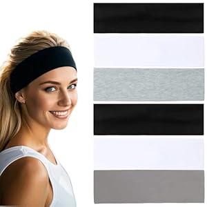 Hexchasty 6PCS Headbands for Women Thick Cute Fashion Fabric Stretchy Soft Headbands Running Headband Yoga Sports Elastic Cloth Head bands Hairbands for Women's Hair Accessories Black Pink : Clothing, Shoes & Jewelry