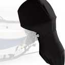 Full Outboard Motor Cover, 800D Heavy Duty Waterproof Boat Motor Cover, Trailerable Boat Engine Cover Fit for Motor 30-60 HP, Black