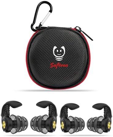 Softvox Motorcycle Ear Plugs, Wind Noise Reduction Moto Hearing Protection, Reusable Earplugs for Motorbike, Motorsports, Touring, Racing, Riding - 2 Sizes, 27dB Noise Reduction Earbuds