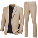 Mens Slim Fit 2 Piece Suit Two Button Notched Lapel Solid Suit Jacket Pants Set Tuxedo for Prom,M