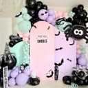 150Pcs Halloween Balloon Arch Kit, Pink Black Purple Balloons with Spider Explosion Star Foil Balloons Bat Stickers for Halloween Trick or Treat Girls Birthday Baby Shower Spooky Boo Party Decorations