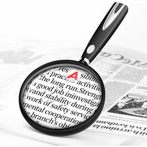 10X 30X Magnifying Glass for Reading, Handheld Magnifier for Reading, 90mm Magnifying Glass Scratch Resistant Lens, Soft Handle for Close Work Book Newspaper Nature Exploration (Black)