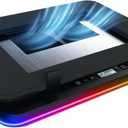 KLIM Turbofrost - Gaming Laptop Cooling Pad - 4 Powerful Turbo Fans - 4 x 4000 RPM, Laptop Cooler 2 Power Modes USB-C/DC, Dynamic RGB, 4-Ports USB, Sealed Foam for Fast Cooling for Laptops up to 17in